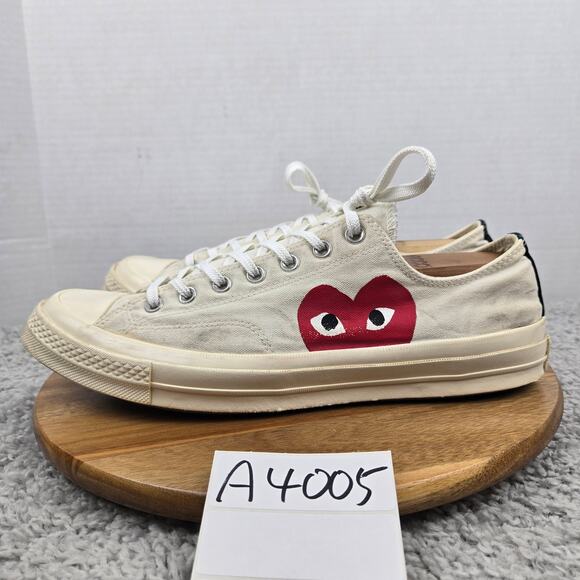 Converse Comme Des Garcons Men 12 Chuck Taylor All Star 70 Ox Play White Sneaker - Picture 1 of 12